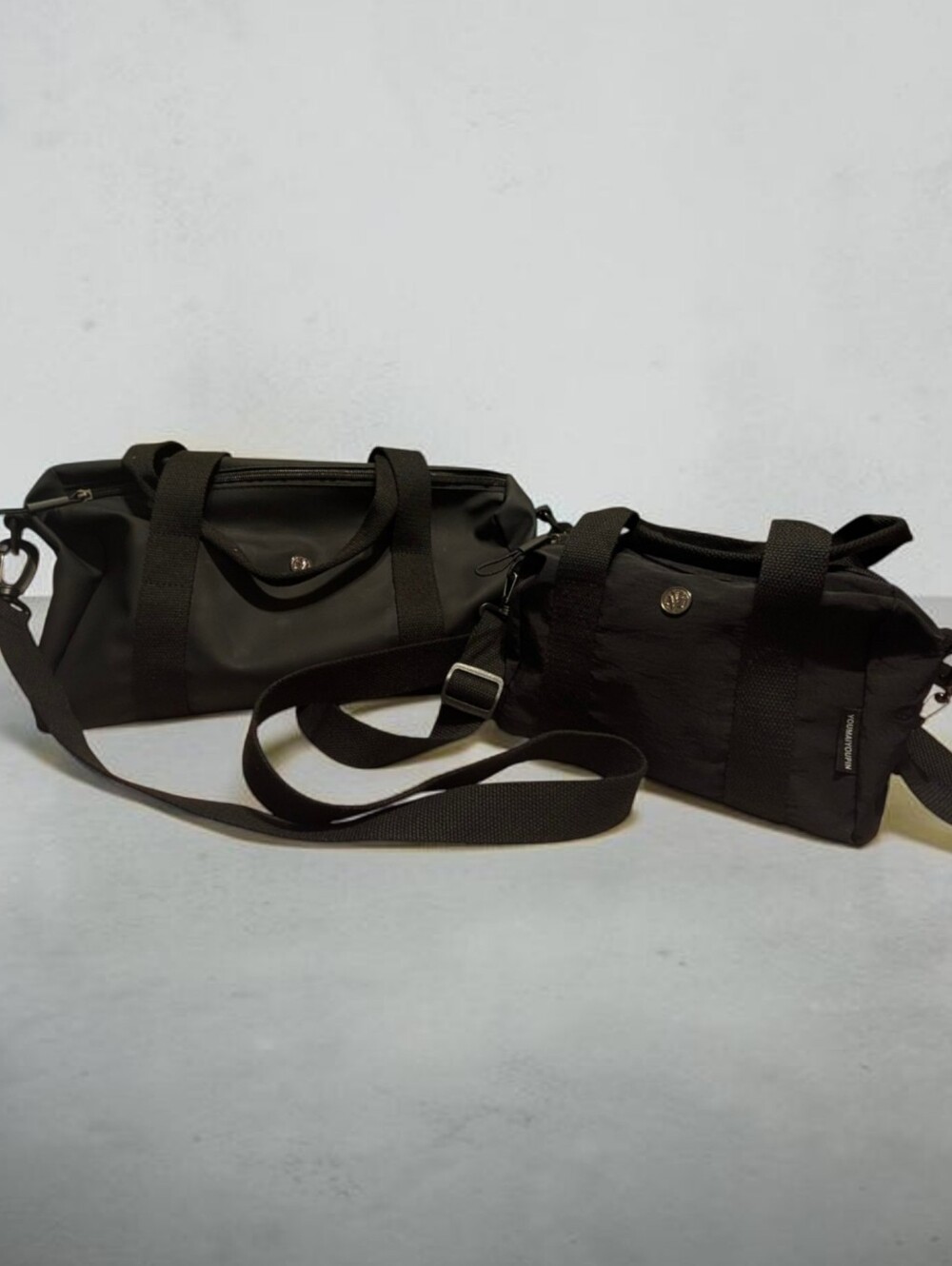 2 Black Double Zippered Bags for Women